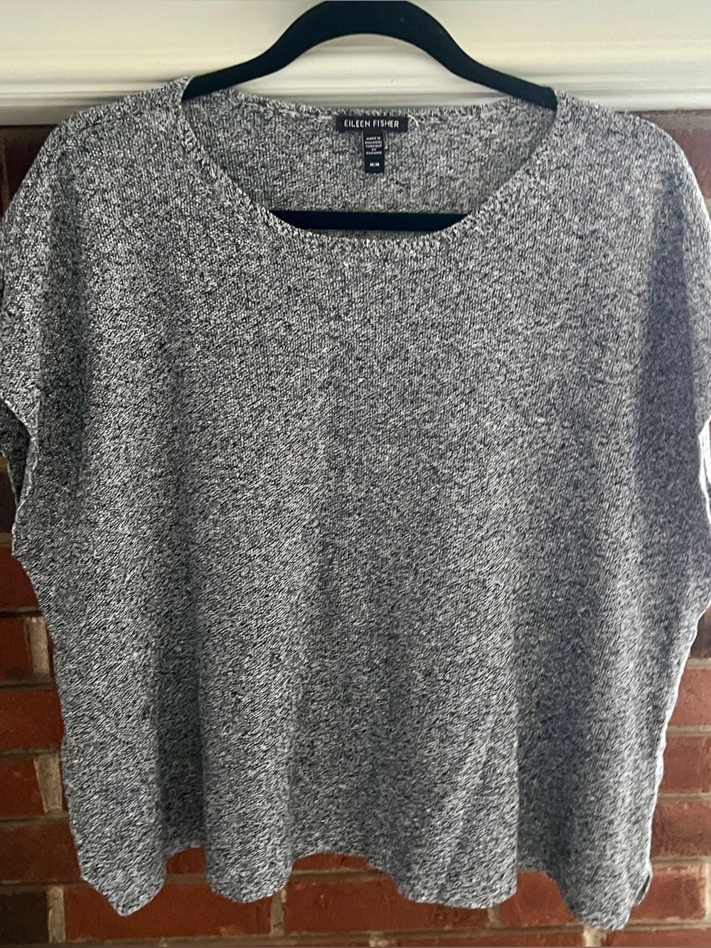 Eileen Fisher Men's Marled Gray Crewneck Sweater